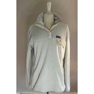 Patagonia Womens XL Re-Tool Snap-T Polartec Fleece Pullover Cream Polartec 25442